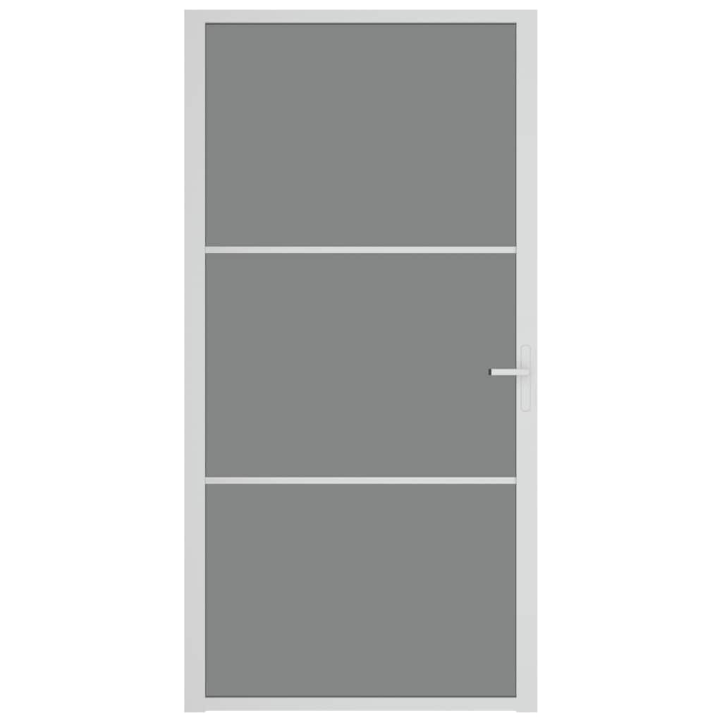 vidaXL Drzwi wewnętrzne, 102,5x201,5 cm, białe, szkło ESG i aluminium