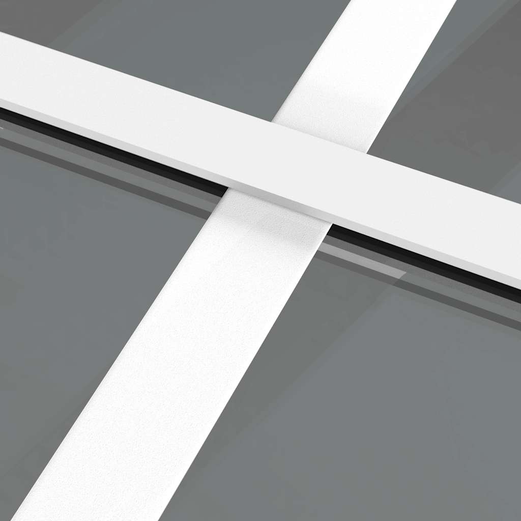 vidaXL Drzwi wewnętrzne, 76x201,5 cm, białe, szkło ESG i aluminium