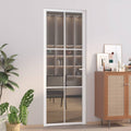 vidaXL Drzwi wewnętrzne, 76x201,5 cm, białe, szkło ESG i aluminium
