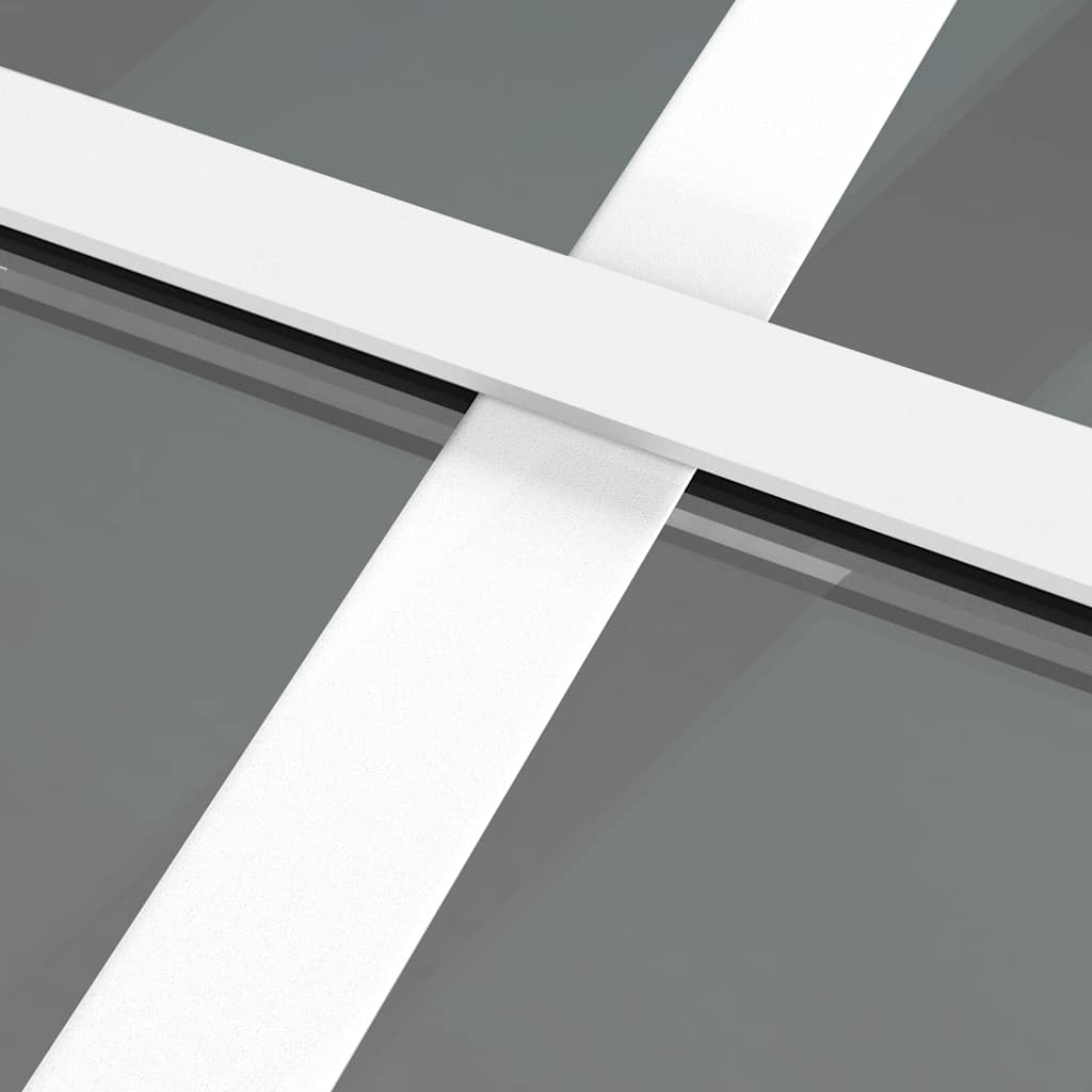 vidaXL Drzwi wewnętrzne, 83x201,5 cm, białe, szkło ESG i aluminium