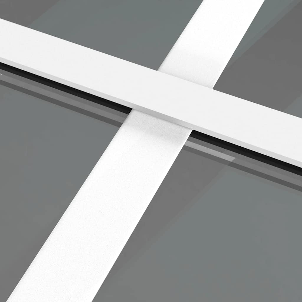 vidaXL Drzwi wewnętrzne, 102,5x201,5 cm, białe, szkło ESG i aluminium