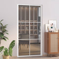 vidaXL Drzwi wewnętrzne, 102,5x201,5 cm, białe, szkło ESG i aluminium