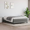 vidaXL Łóżko kontynentalne z materacem, ciemnoszara tkanina 140x200 cm