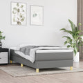 vidaXL Łóżko kontynentalne z materacem, ciemnoszara tkanina 100x200 cm