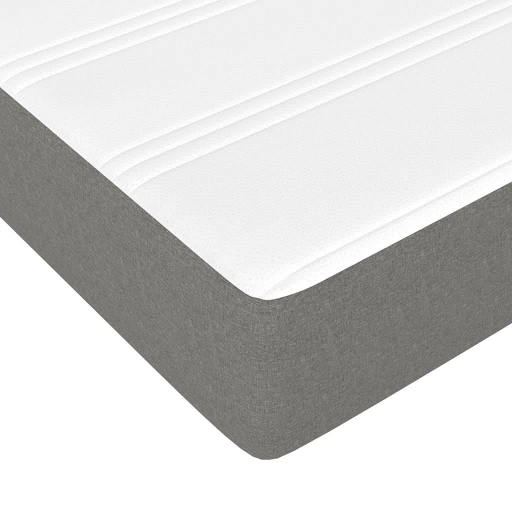 vidaXL Łóżko kontynentalne z materacem, ciemnoszara tkanina 160x200 cm
