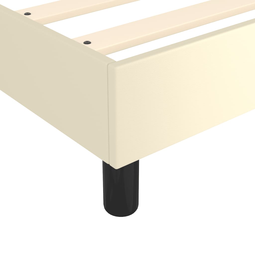 vidaXL Łóżko kontynentalne z materacem, kremowe, ekoskóra 80x200 cm