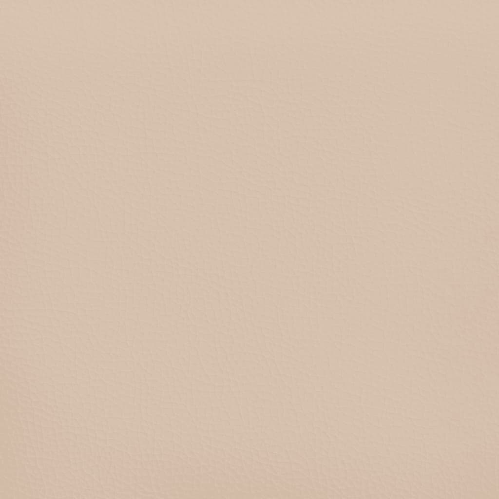 vidaXL Łóżko kontynentalne z materacem, cappuccino ekoskóra 200x200 cm