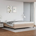 vidaXL Łóżko kontynentalne z materacem, cappuccino ekoskóra 200x200 cm
