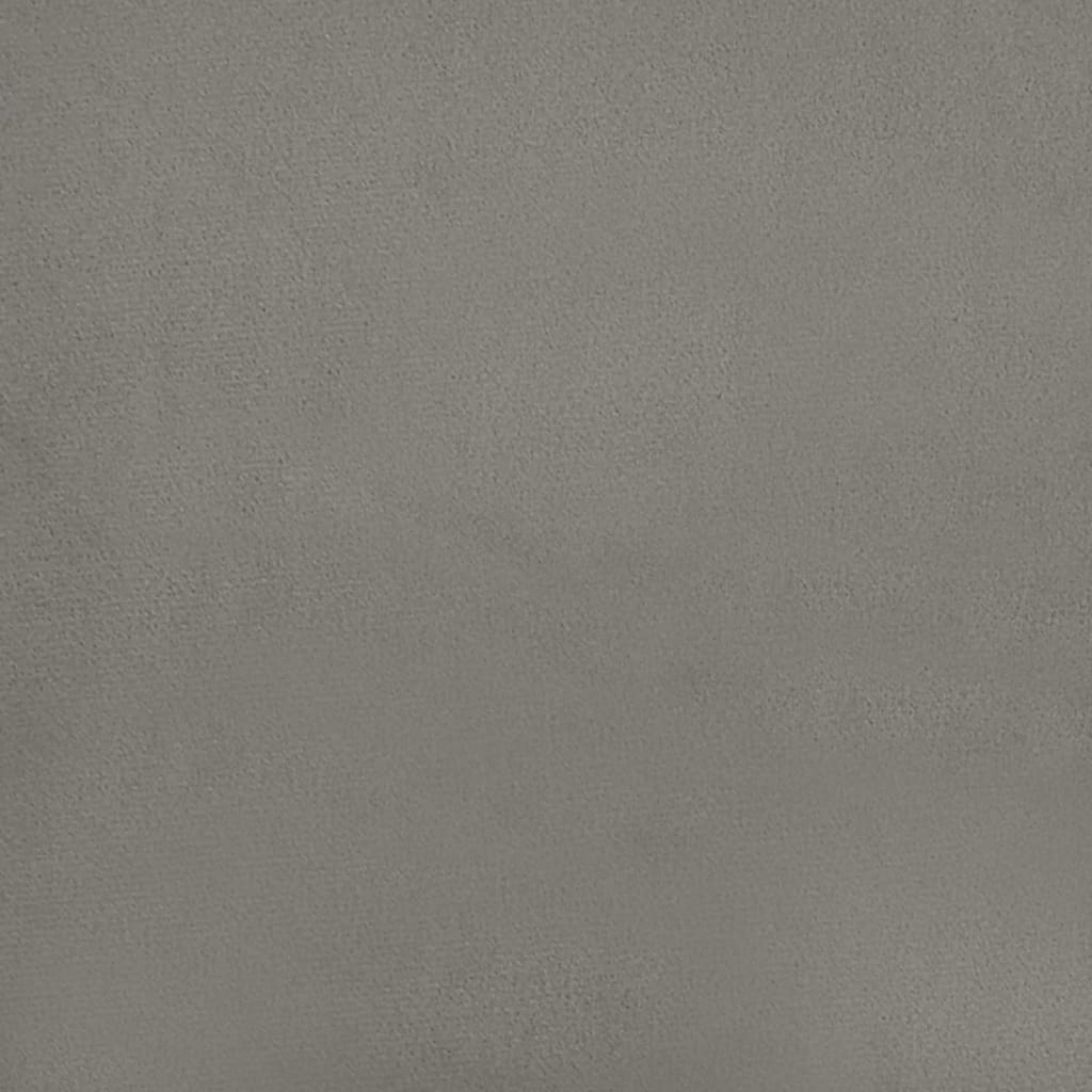 vidaXL Łóżko kontynentalne z materacem, jasnoszare, aksamit, 90x200 cm
