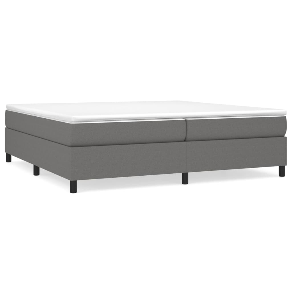 vidaXL Łóżko kontynentalne z materacem, ciemnoszara tkanina 200x200 cm