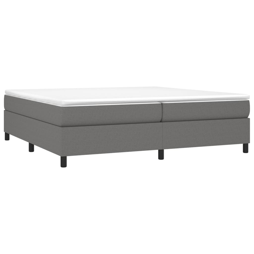 vidaXL Łóżko kontynentalne z materacem, ciemnoszara tkanina 200x200 cm