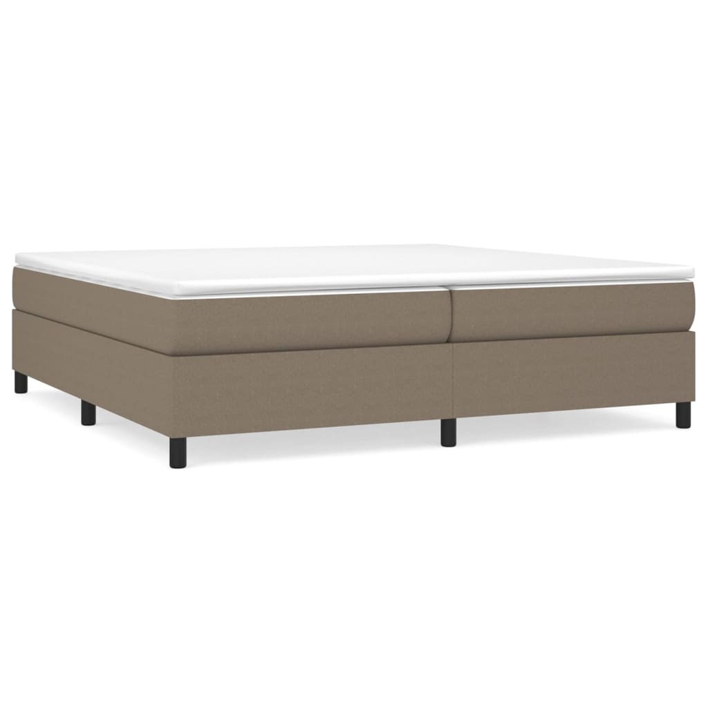 vidaXL Łóżko kontynentalne z materacem, taupe, tkanina, 200x200 cm