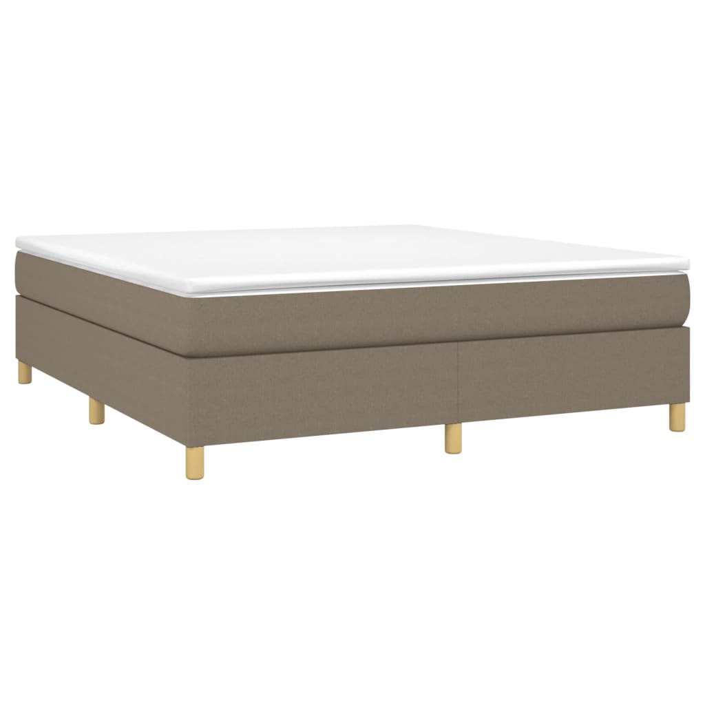 vidaXL Łóżko kontynentalne z materacem, taupe, tkanina, 180x200 cm