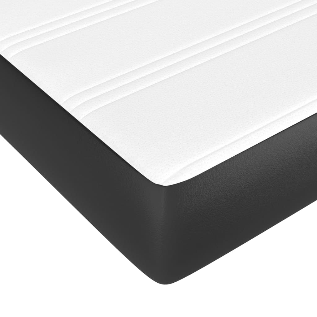 vidaXL Łóżko kontynentalne z materacem, czarne, ekoskóra 80x200 cm