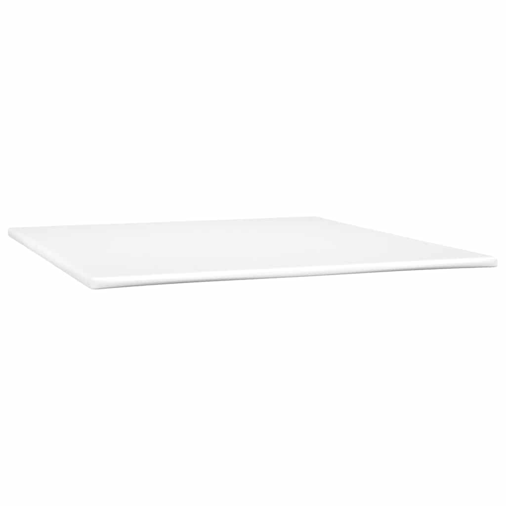 vidaXL Łóżko kontynentalne z materacem, kremowe, ekoskóra 160x200 cm