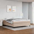 vidaXL Łóżko kontynentalne z materacem, cappuccino ekoskóra 180x200 cm