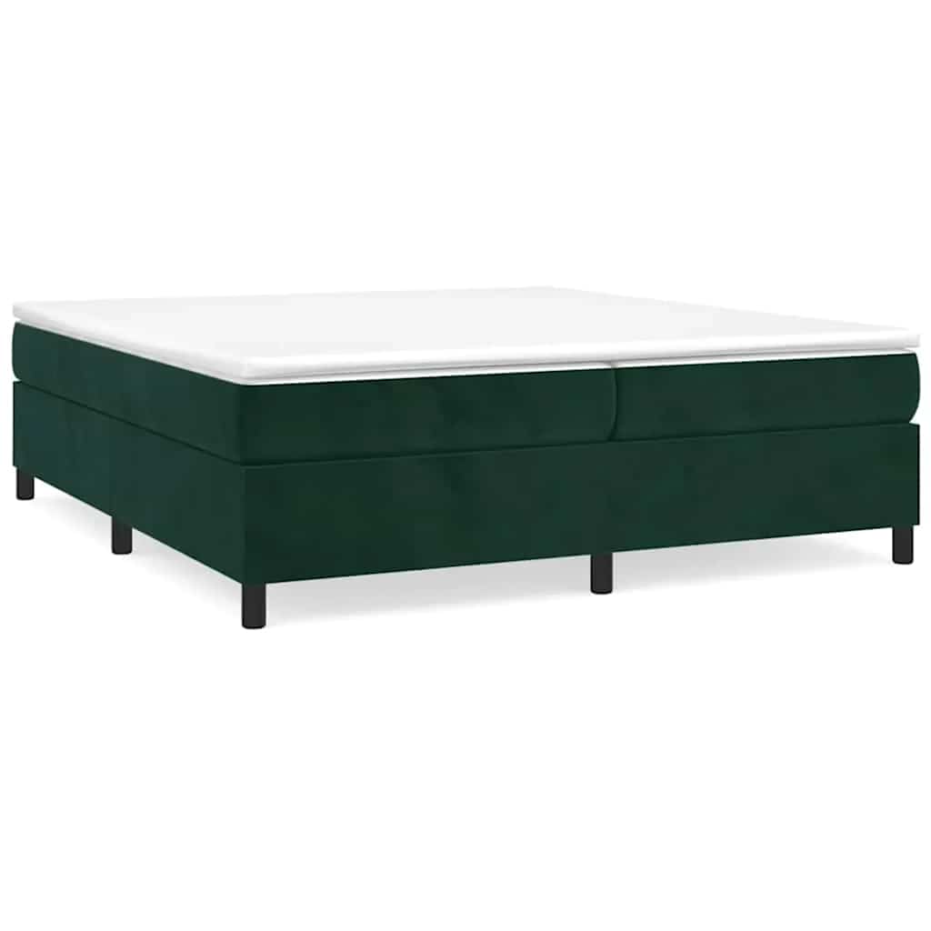 vidaXL Łóżko kontynentalne z materacem, zielone, aksamit, 200x200 cm