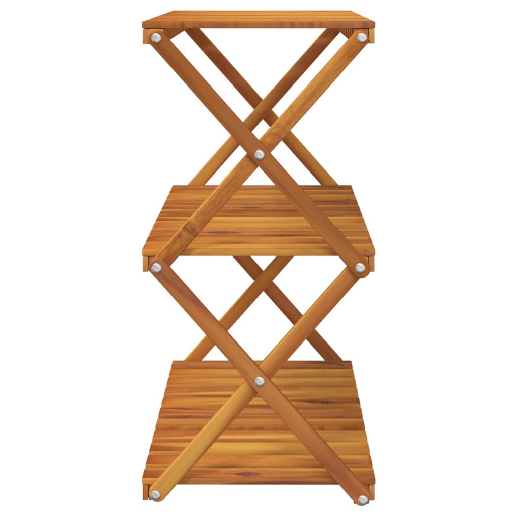 vidaXL Składany regał z 3 półkami, brąz, 70x31x63 cm, drewno akacjowe