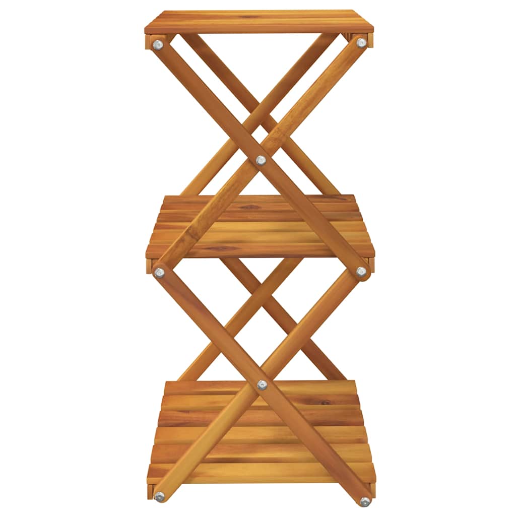 vidaXL Składany regał z 3 półkami, brąz, 43x31x63 cm, drewno akacjowe