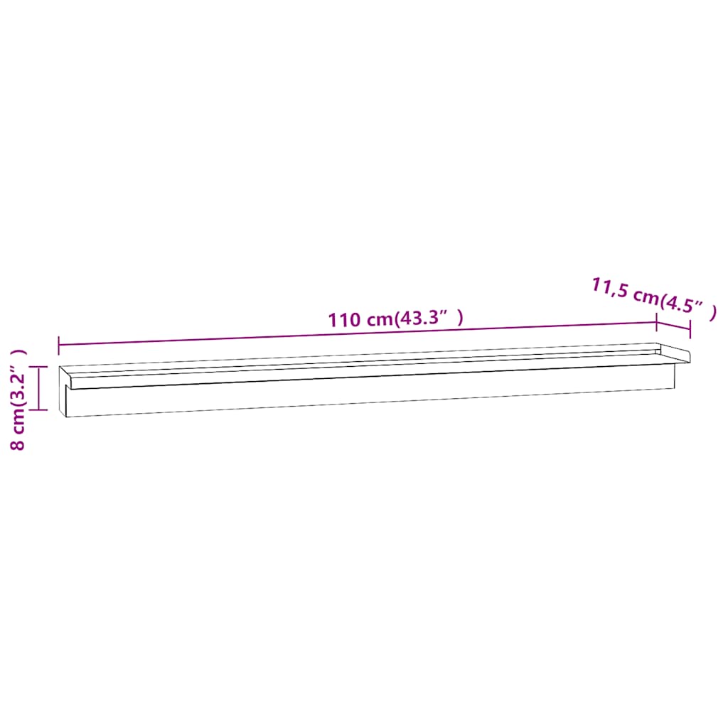 vidaXL Wodospad z oświetleniem LED do basenu, stal nierdzewna, 110 cm