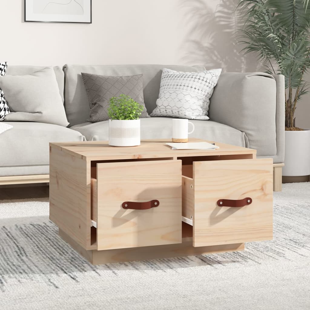 vidaXL Stolik kawowy, 60x53x35 cm, lite drewno sosnowe