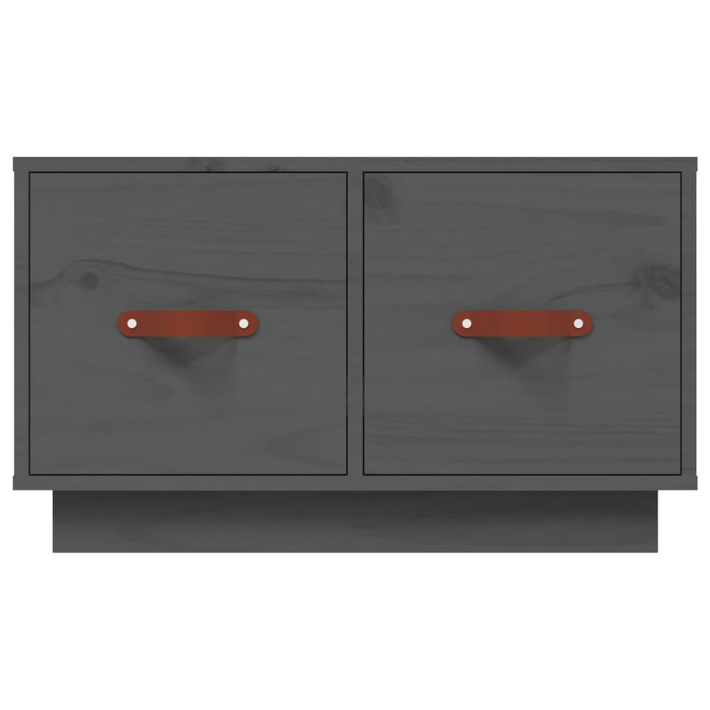 vidaXL Stolik kawowy, szary, 60x53x35 cm, lite drewno sosnowe
