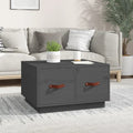 vidaXL Stolik kawowy, szary, 60x53x35 cm, lite drewno sosnowe