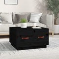 vidaXL Stolik kawowy, czarny, 60x53x35 cm, lite drewno sosnowe