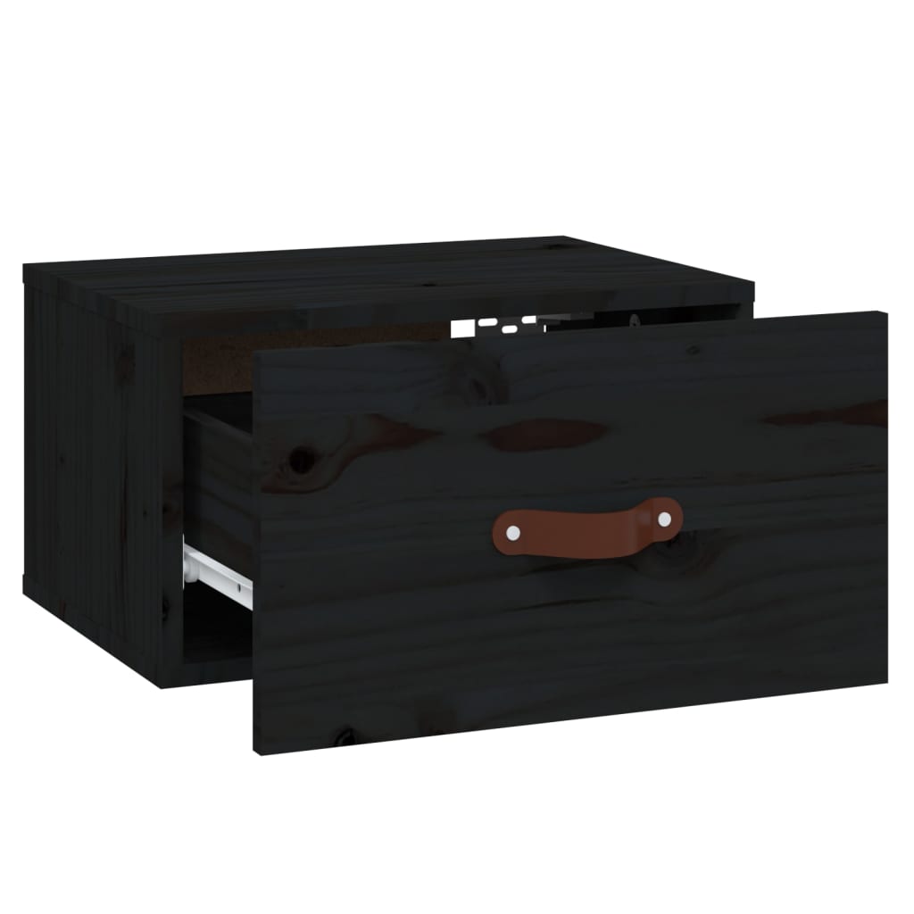 vidaXL Szafki nocne, wiszące, 2 szt., 40x29,5x22 cm, czarne
