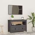 vidaXL Szafka pod telewizor, szara, 79x35x52 cm, lite drewno sosnowe