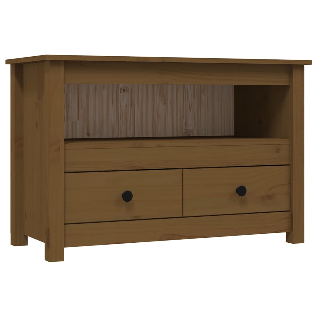 vidaXL Szafka pod TV, miodowy brąz, 79x35x52 cm, lite drewno sosnowe
