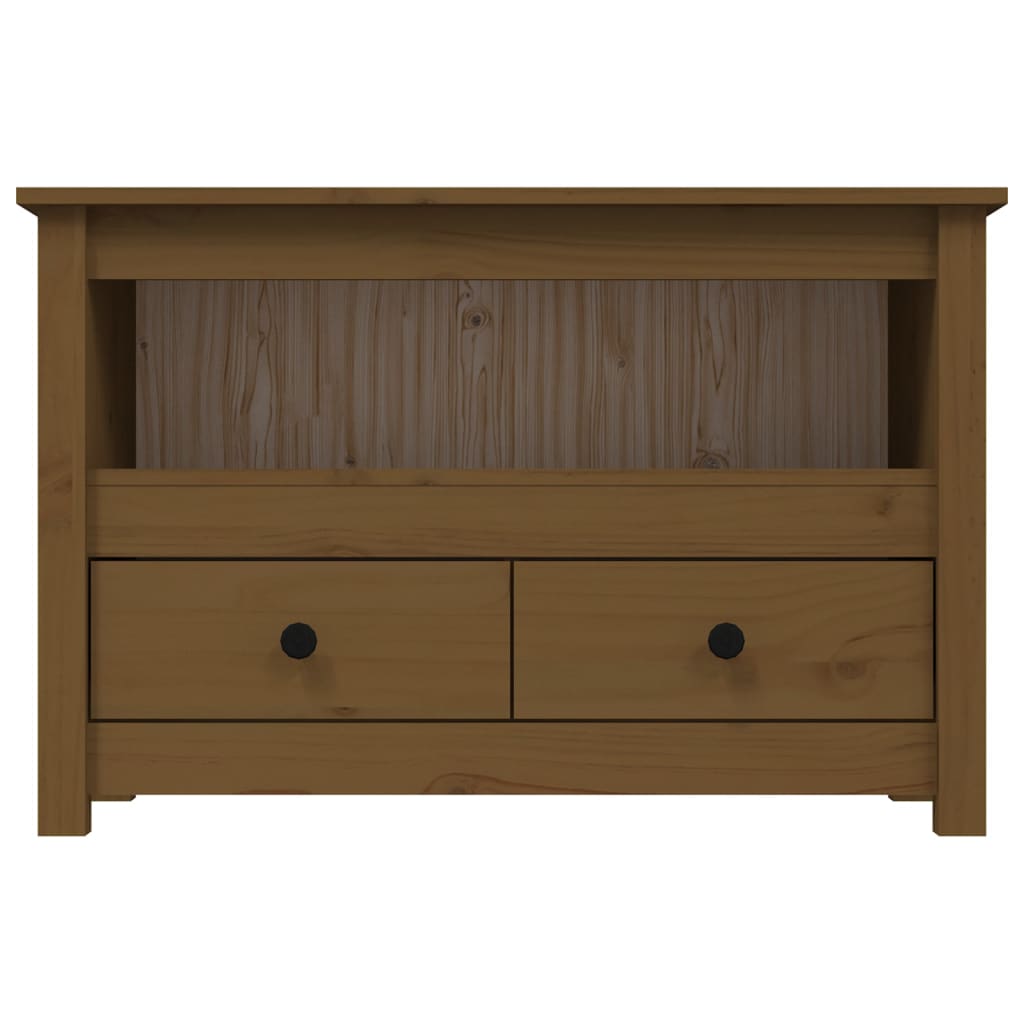 vidaXL Szafka pod TV, miodowy brąz, 79x35x52 cm, lite drewno sosnowe