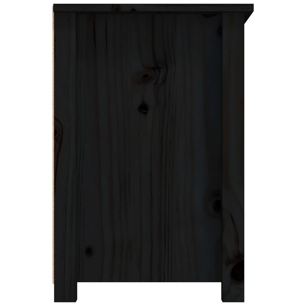 vidaXL Szafka pod TV, czarna, 79x35x52 cm, lite drewno sosnowe