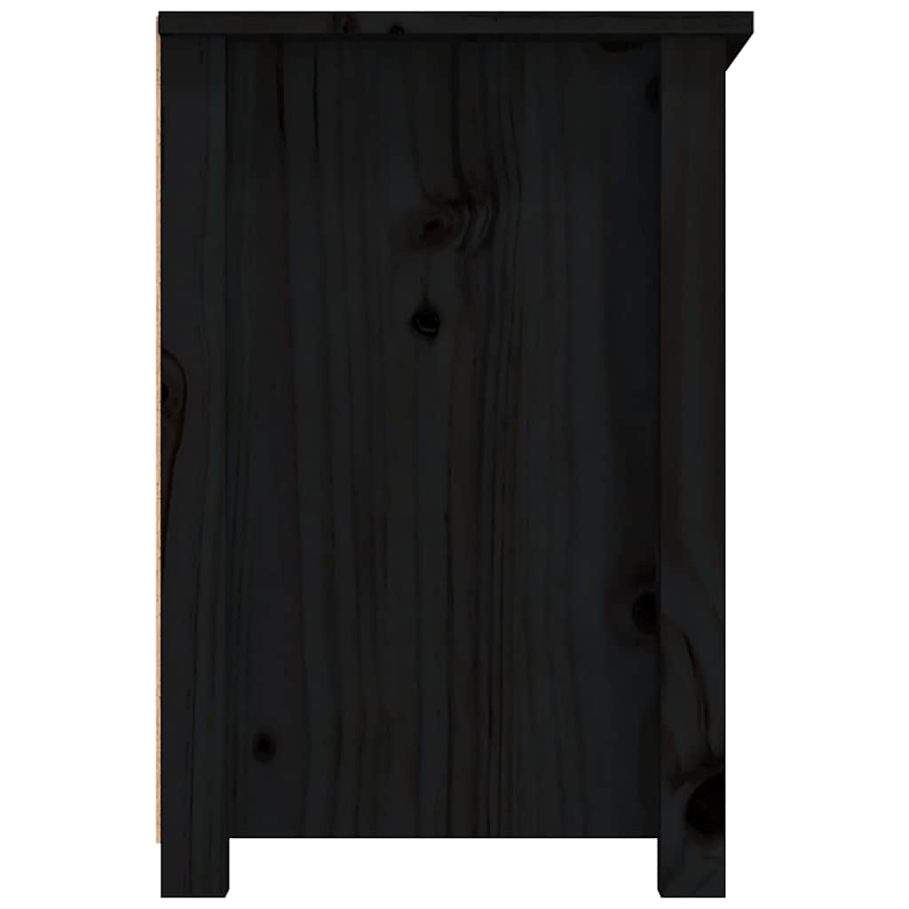 vidaXL Szafka pod TV, czarna, 79x35x52 cm, lite drewno sosnowe