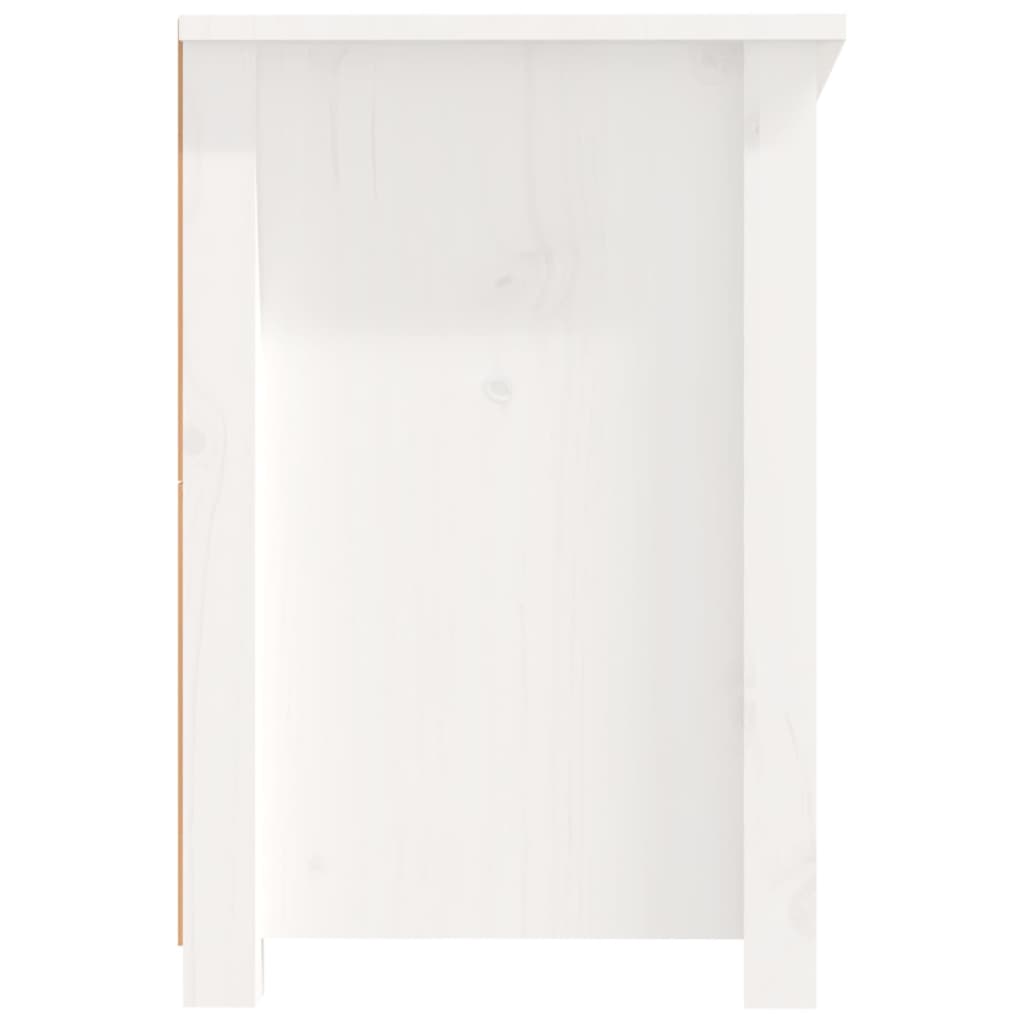vidaXL Szafka pod telewizor, biała, 114x35x52 cm, lite drewno sosnowe