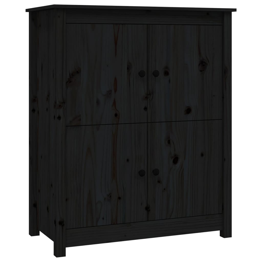 vidaXL Szafka, czarna, 83x41,5x100 cm, lite drewno sosnowe