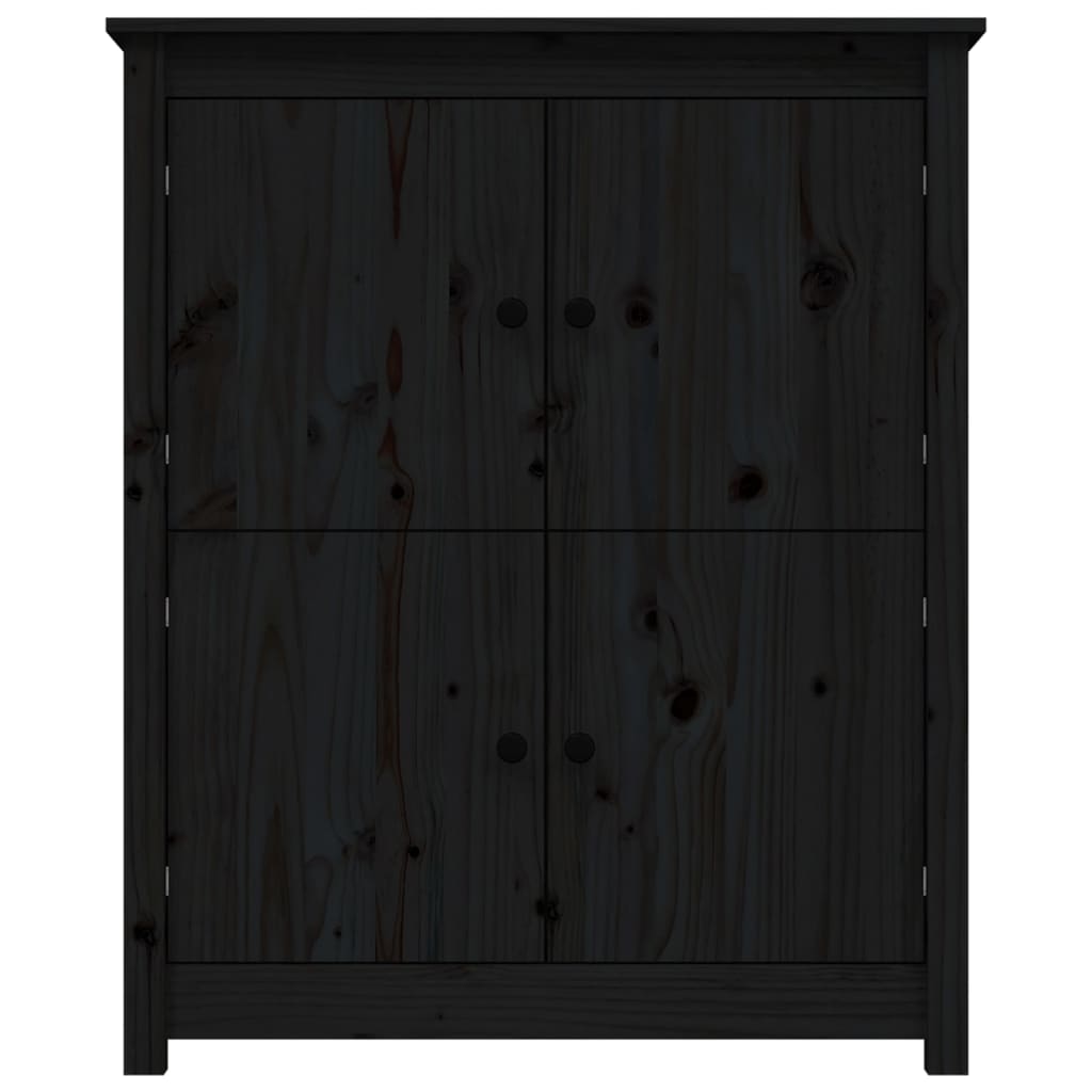 vidaXL Szafka, czarna, 83x41,5x100 cm, lite drewno sosnowe