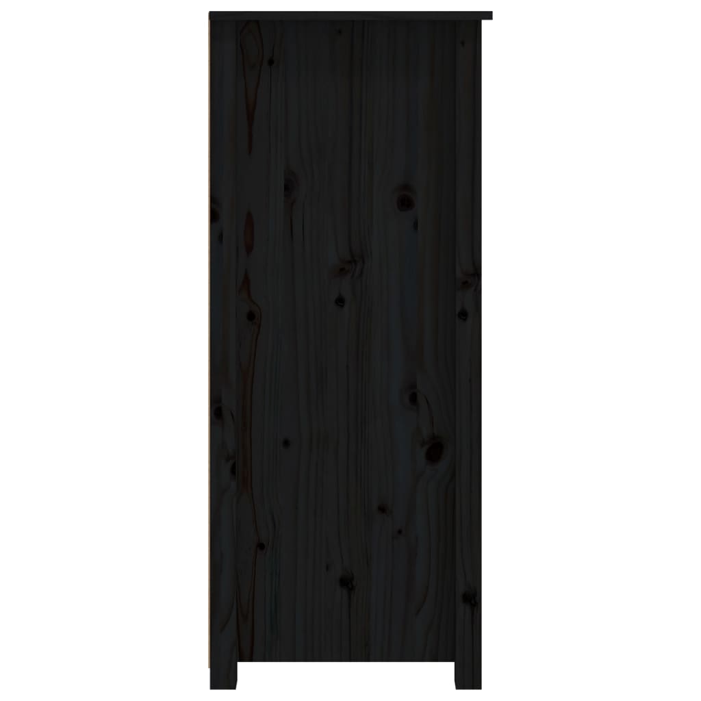 vidaXL Szafka, czarna, 83x41,5x100 cm, lite drewno sosnowe