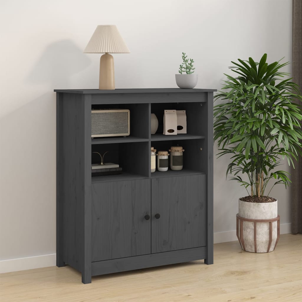 vidaXL Szafka, szara, 83x41,5x100 cm, lite drewno sosnowe
