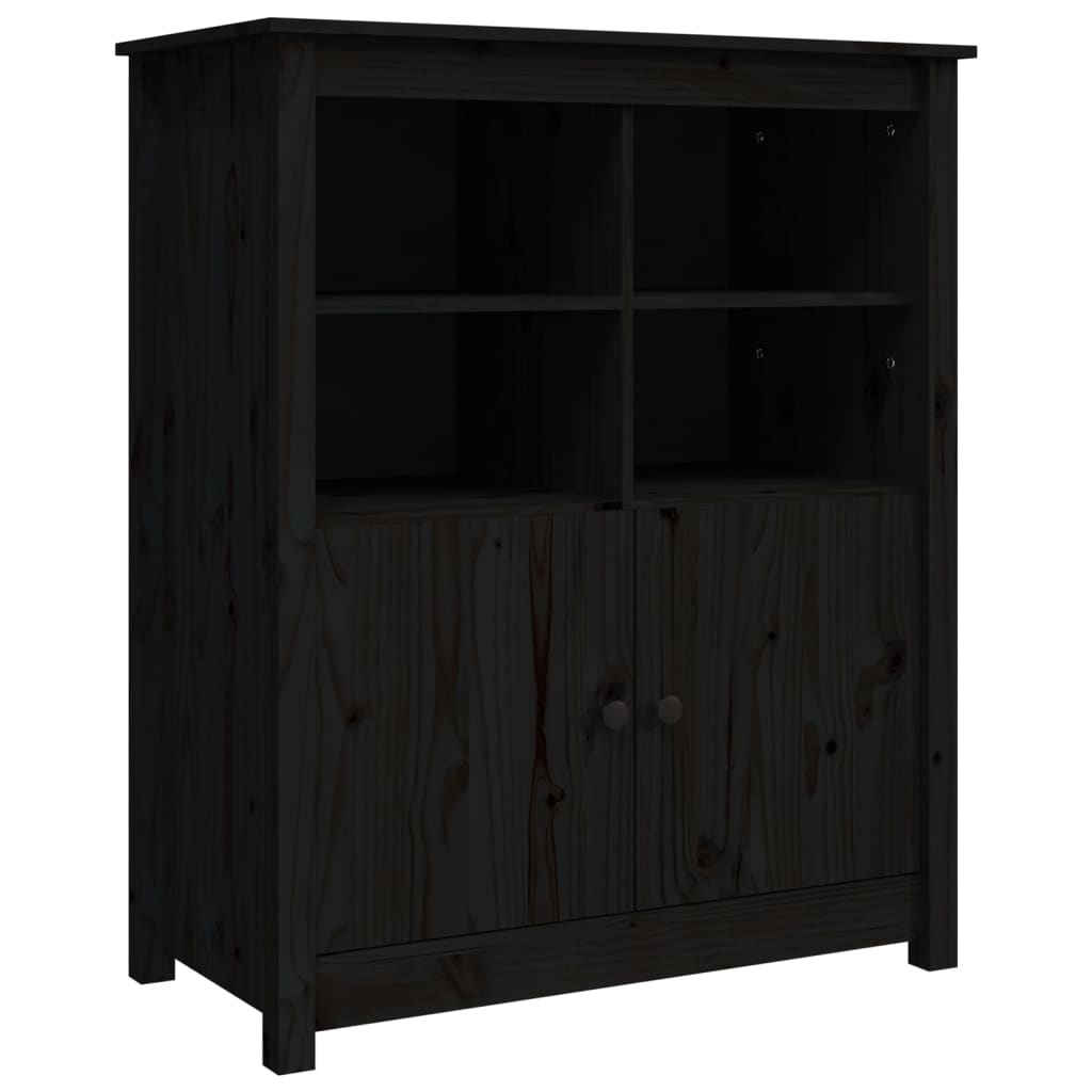 vidaXL Szafka, czarna, 83x41,5x100 cm, lite drewno sosnowe