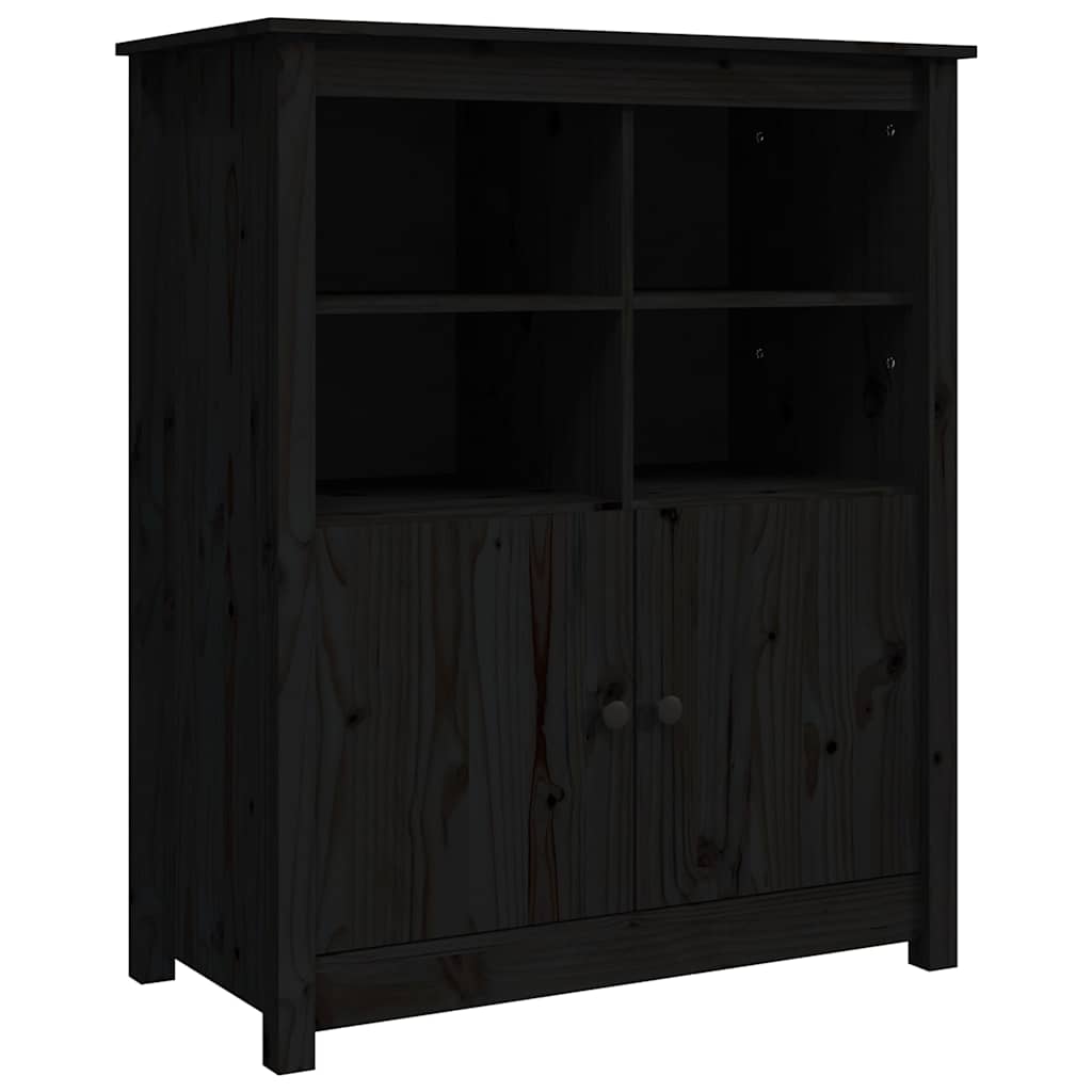 vidaXL Szafka, czarna, 83x41,5x100 cm, lite drewno sosnowe