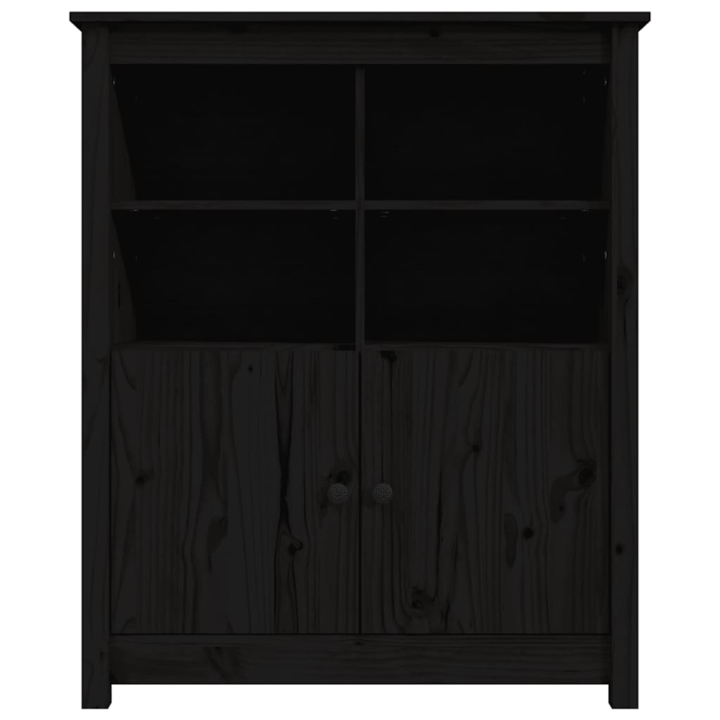 vidaXL Szafka, czarna, 83x41,5x100 cm, lite drewno sosnowe