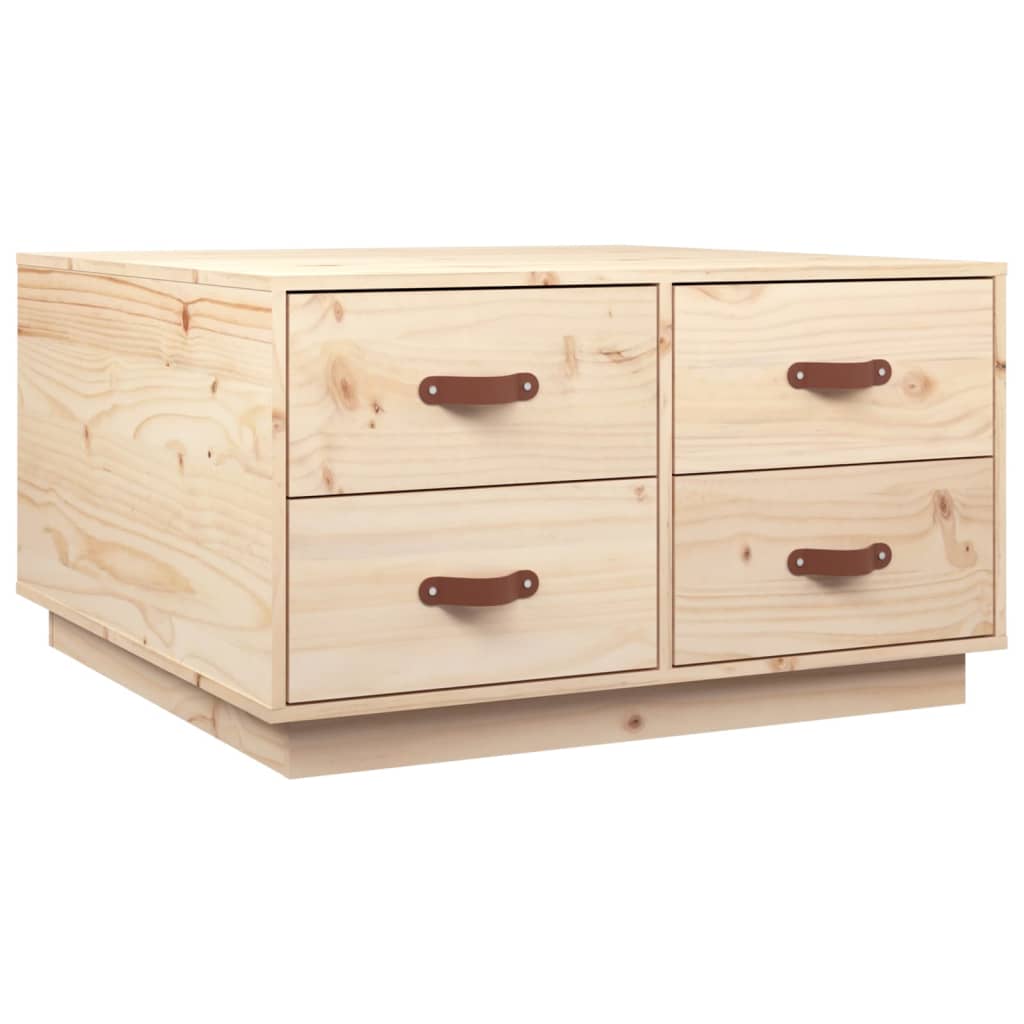 vidaXL Stolik kawowy, 80x80x45 cm, lite drewno sosnowe