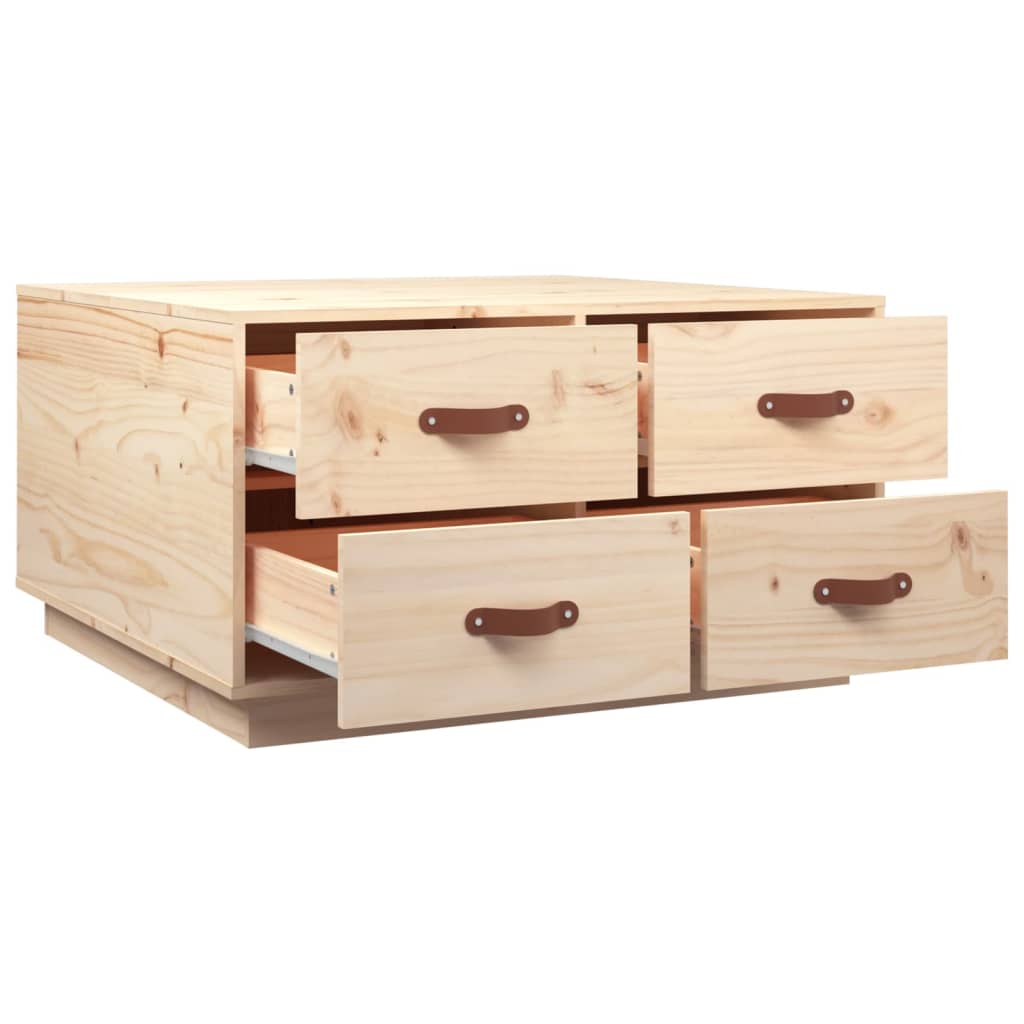vidaXL Stolik kawowy, 80x80x45 cm, lite drewno sosnowe