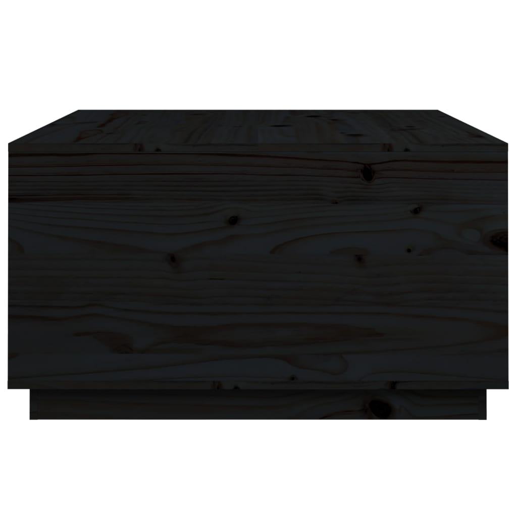 vidaXL Stolik kawowy, czarny, 80x80x45 cm, lite drewno sosnowe