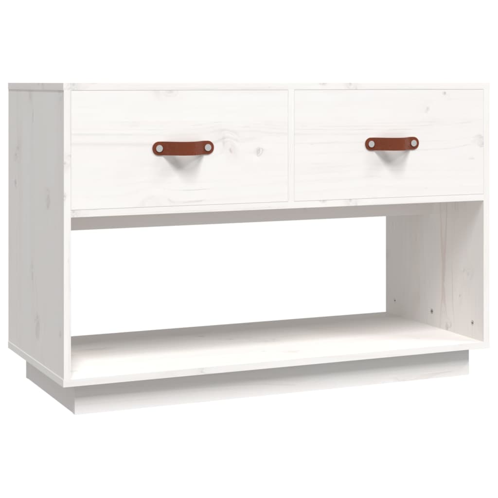 vidaXL Szafka pod telewizor, biała, 90x40x60 cm, lite drewno sosnowe