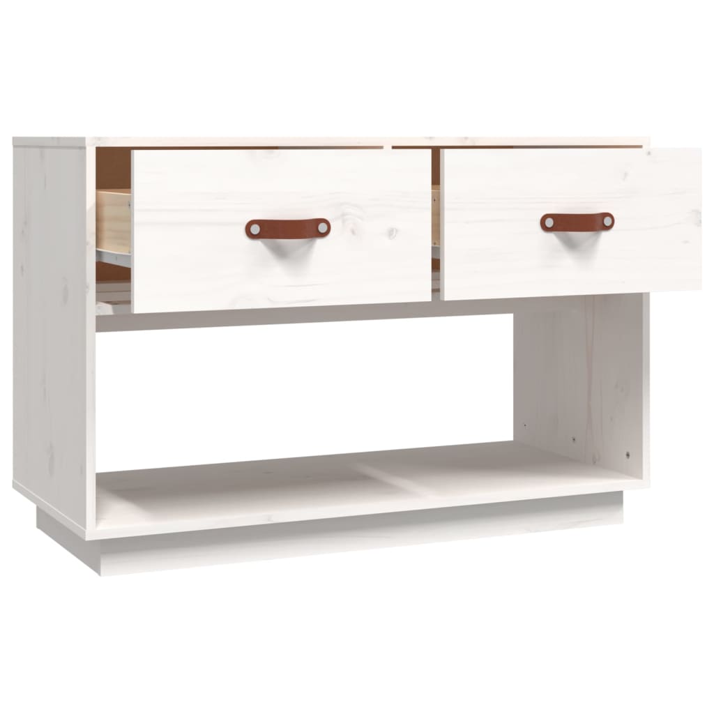 vidaXL Szafka pod telewizor, biała, 90x40x60 cm, lite drewno sosnowe