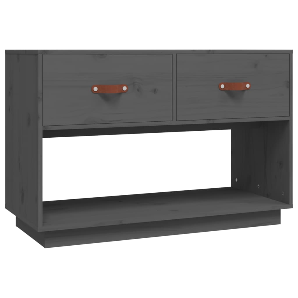 vidaXL Szafka pod telewizor, szara, 90x40x60 cm, lite drewno sosnowe