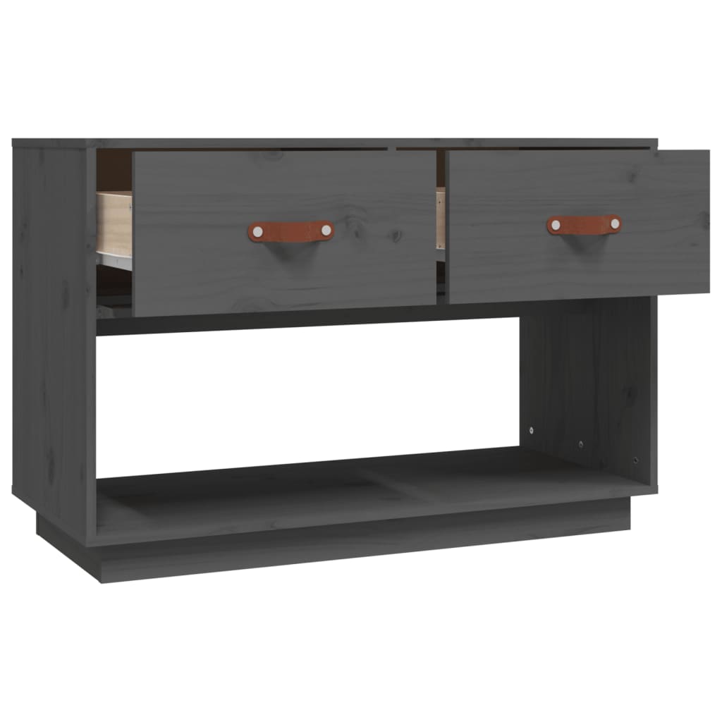 vidaXL Szafka pod telewizor, szara, 90x40x60 cm, lite drewno sosnowe