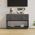 vidaXL Szafka pod telewizor, szara, 90x40x60 cm, lite drewno sosnowe